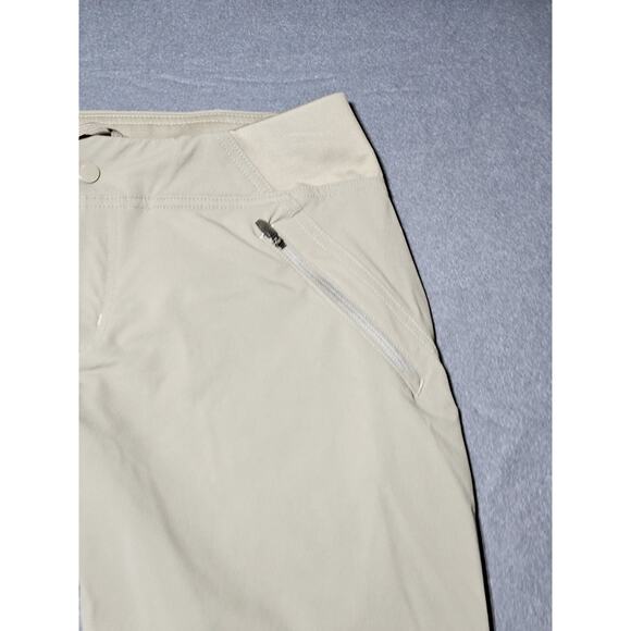 Columbia Shorts Women’s 10 Khaki Board Shorts Zip Pockets Drawstring - Picture 2 of 11